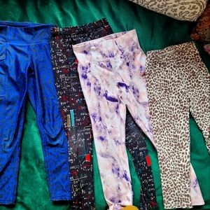 Lot of 7 little girls leggings size 7-8 1 Athleta, 1 Gap Fit, Gap, 3 Old Navy,